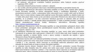 Aktuality / A Szlovákia területére történő belépésre vonatkozó intézkedések 2021. július 19-től. - foto
