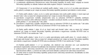 Aktuality / A Szlovákia területére történő belépésre vonatkozó intézkedések 2021. július 19-től. - foto