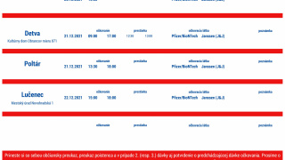 Aktuality / Rozpis očkovania VKOC a VOS BBSK - 51. týždeň - foto